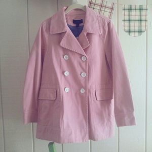 NWT J. Crew Pink Cotton Twill Peacoat